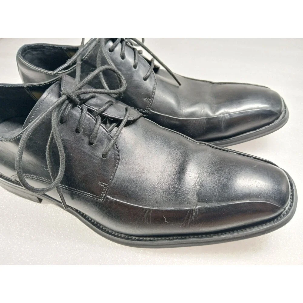 Kenneth Cole Men’s Black Leather Shoes Sz 8 – Silver Tech Comfort